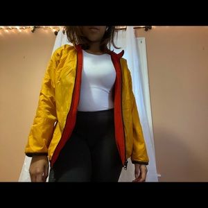Reversible Yellow and Red Fleece Coat